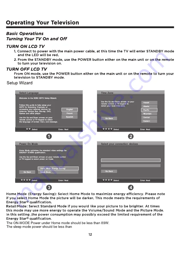 Seiki SC462TC Instruction Manual Download Page 12