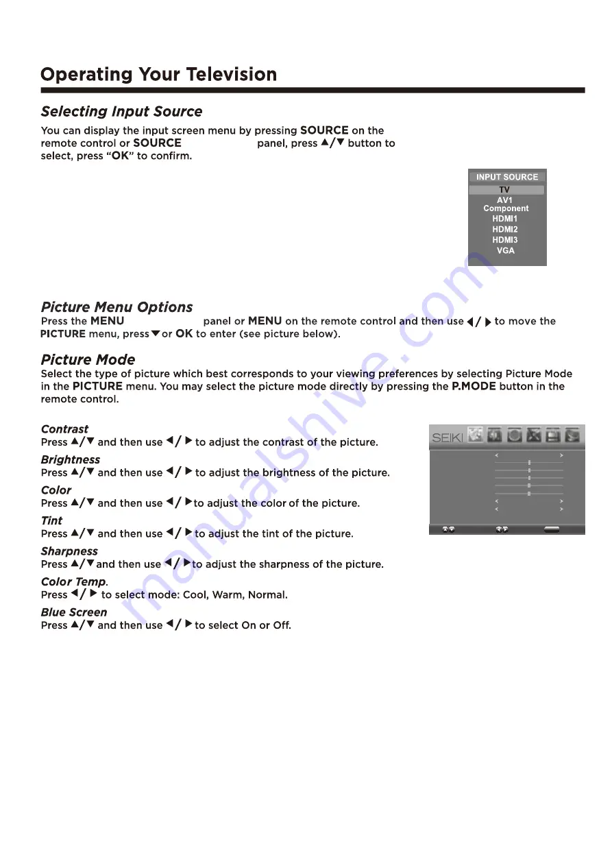 Seiki SC501TS Instruction Manual Download Page 15