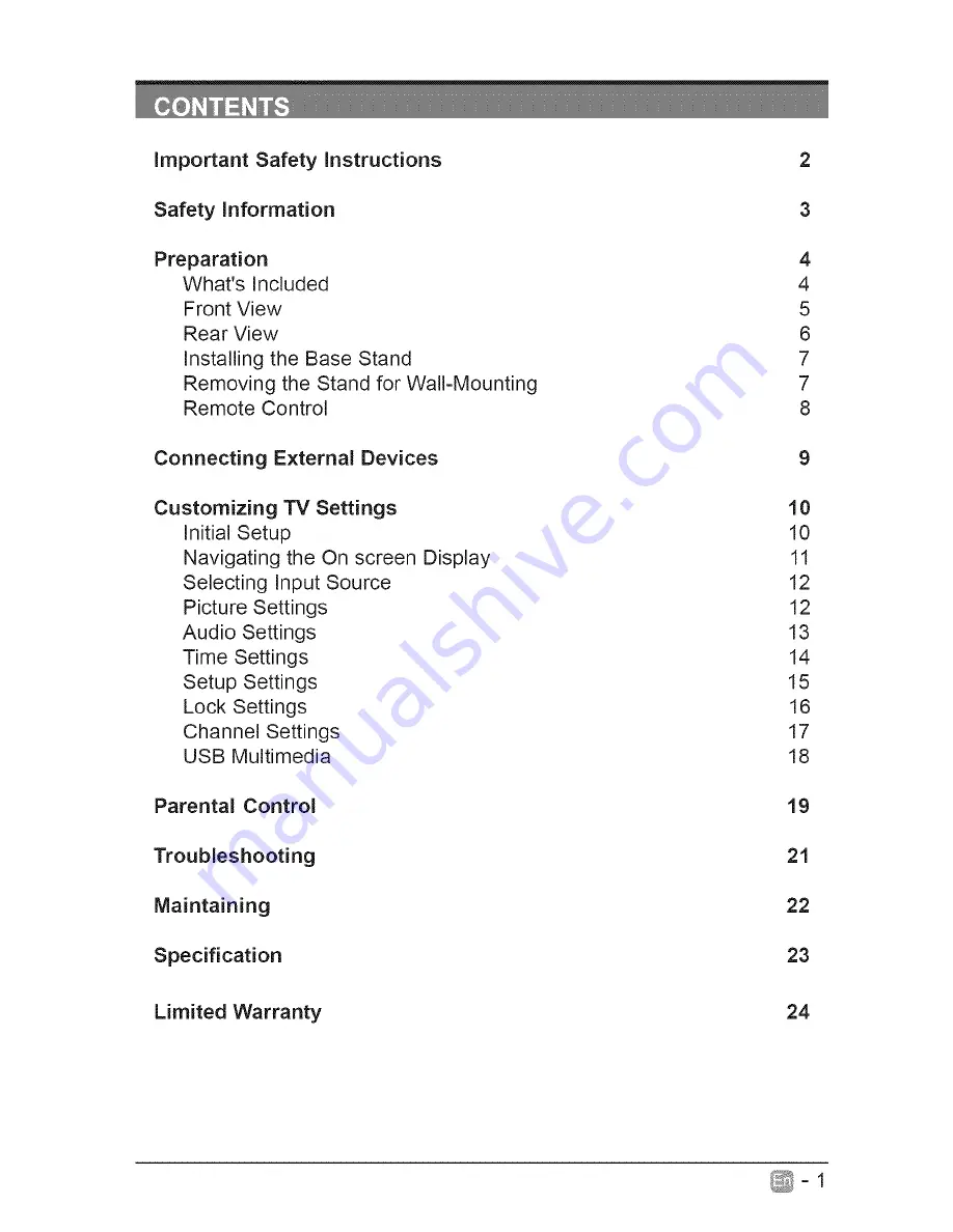 Seiki SE20HY User Manual Download Page 2