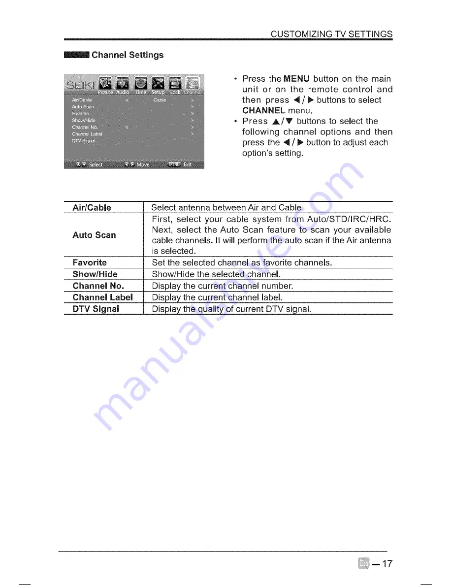 Seiki se50fy33 User Manual Download Page 19