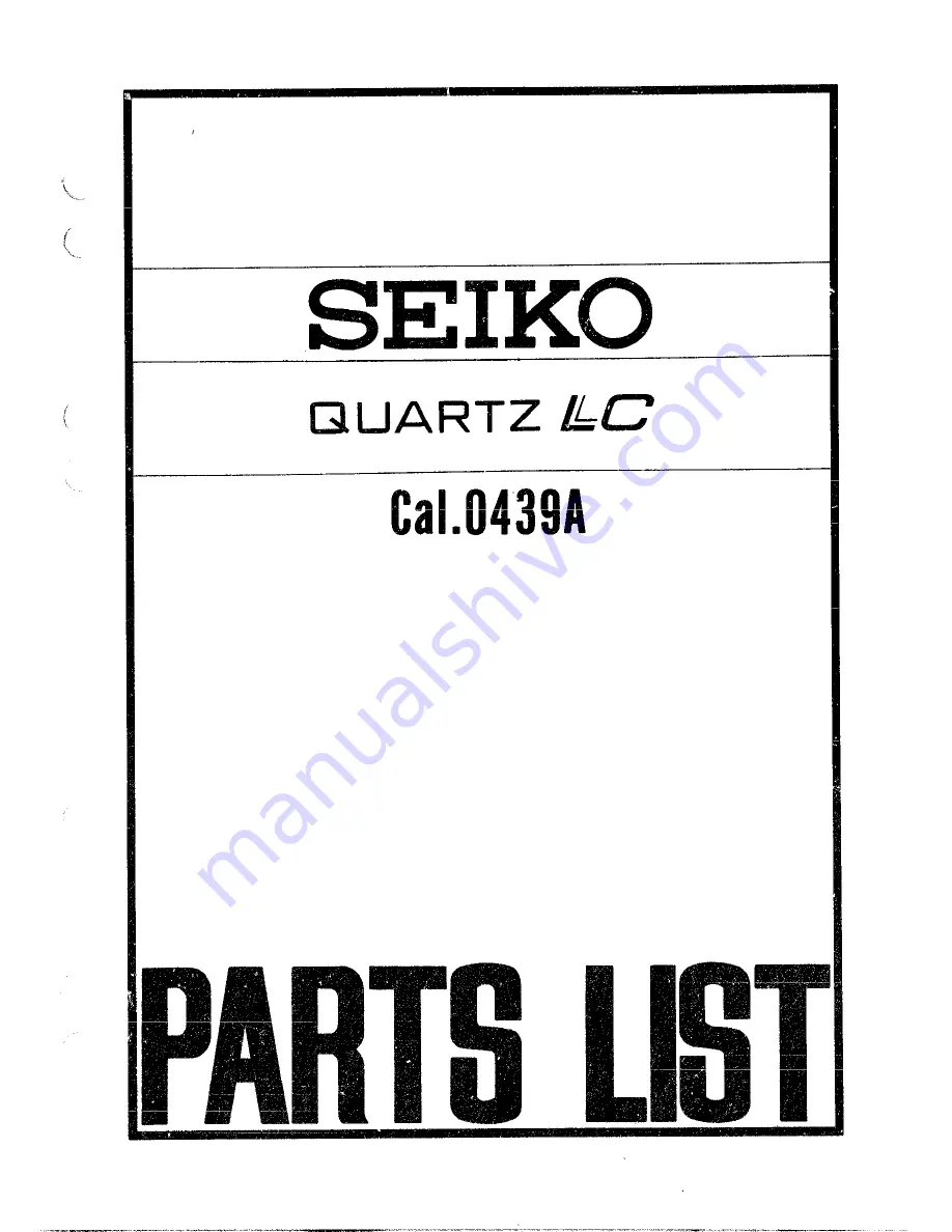 Seiko 0439A Technical Manual Download Page 1