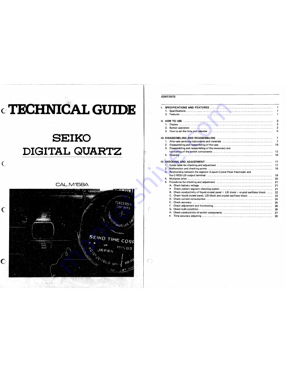 Seiko M158A Скачать руководство пользователя страница 4