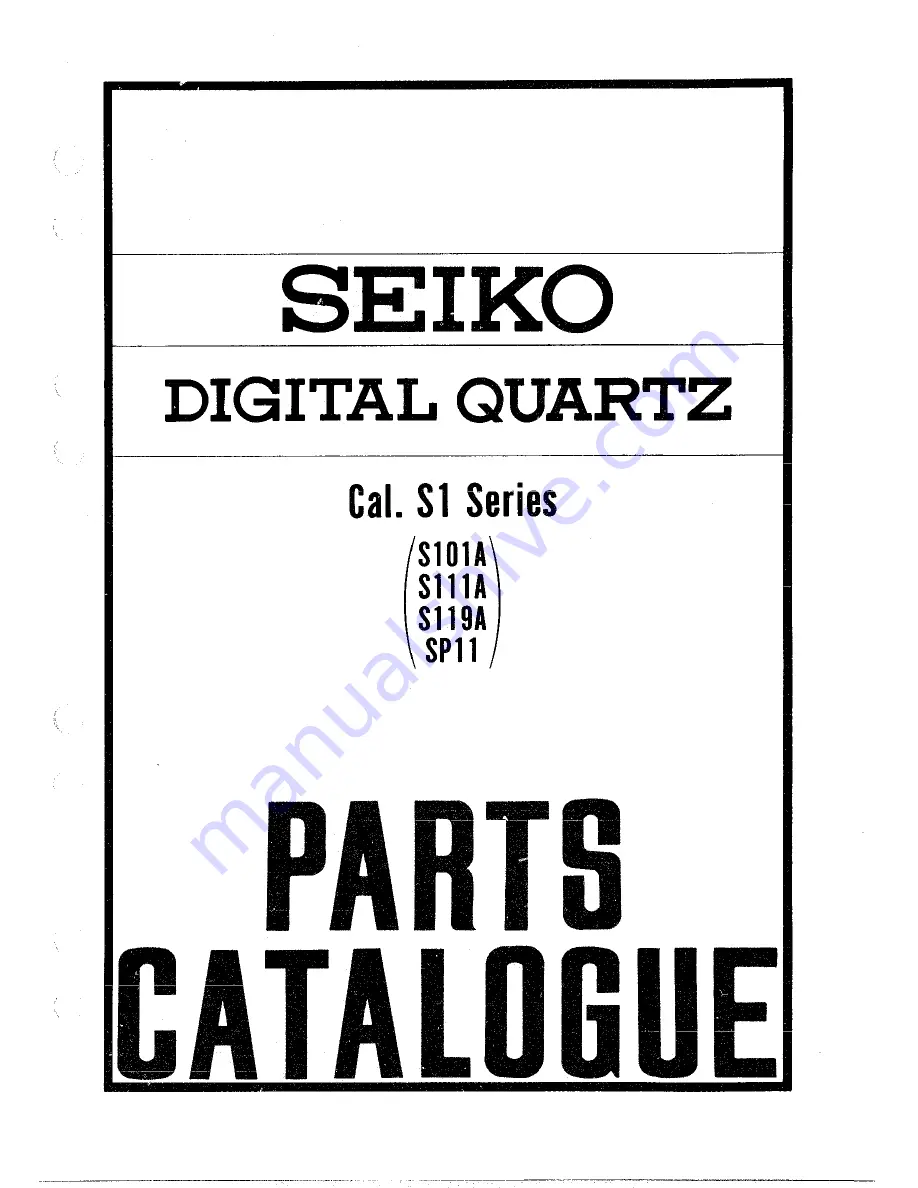 Seiko SP11 Technical Manual Download Page 1