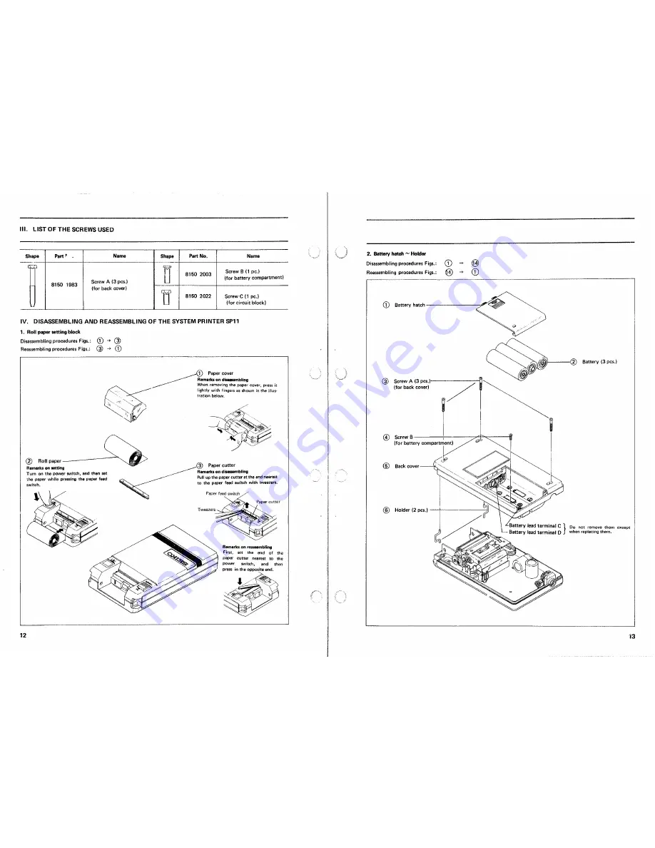 Seiko SP11 Technical Manual Download Page 11