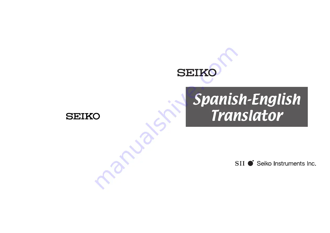 Seiko TR-2250 Operation Manual Download Page 1