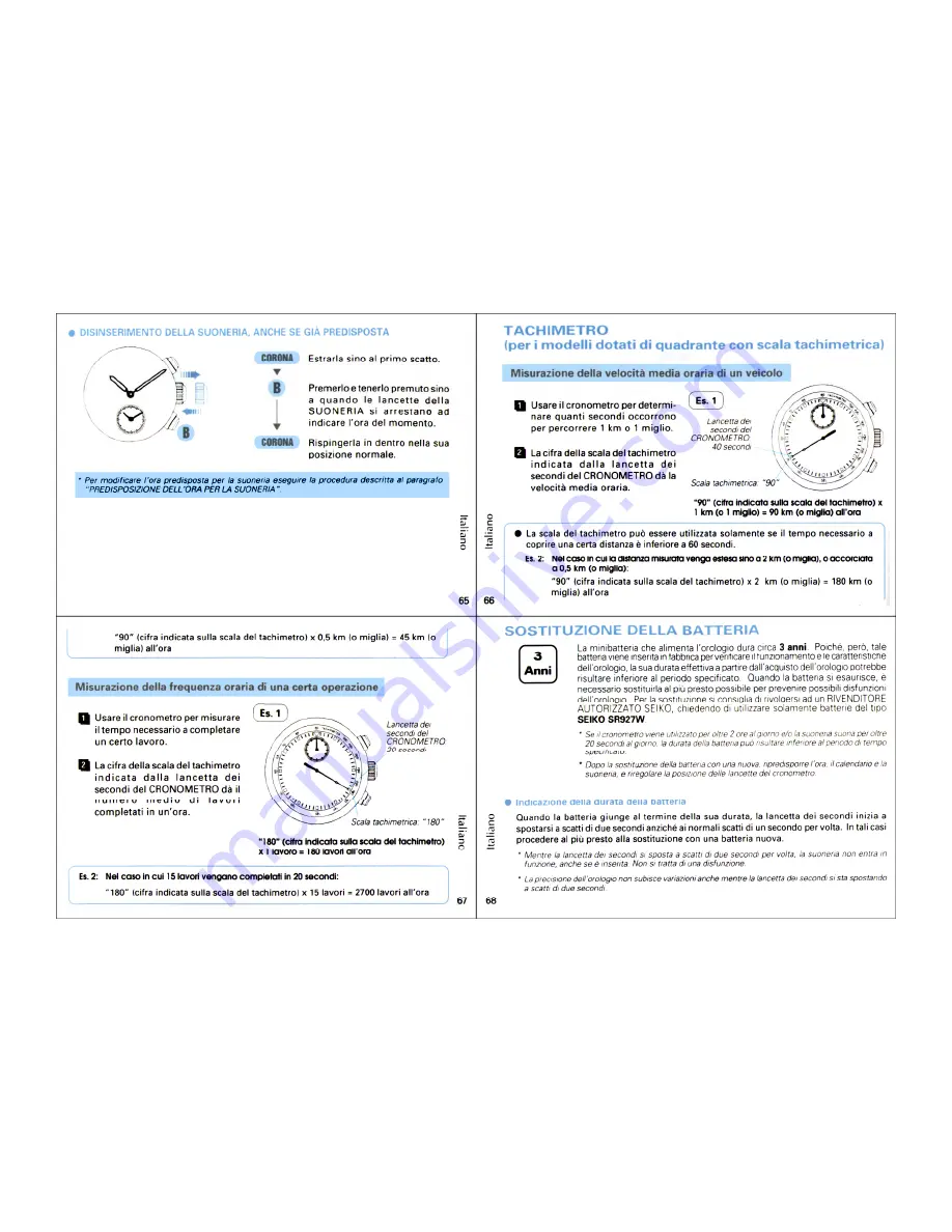 Seiko VELATURA 7T62 (Italian) Manuale Di Istruzioni Download Page 4