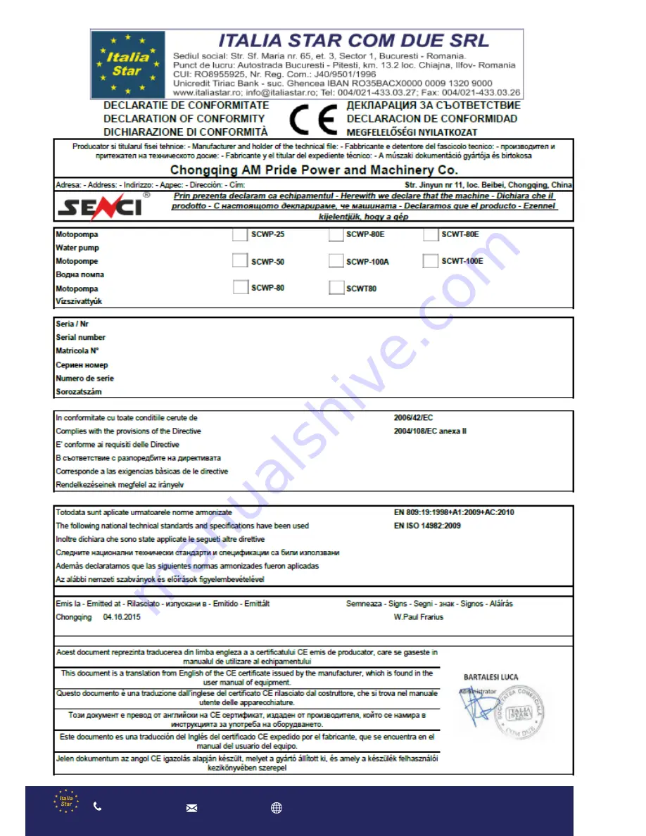 Senci SCWP-100A Operation Instruction Manual Download Page 2