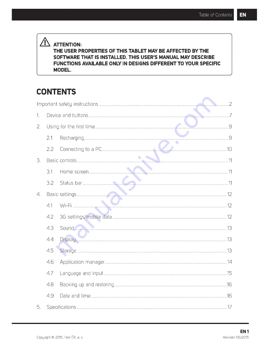 Sencor Element 7D003 User Manual Download Page 3