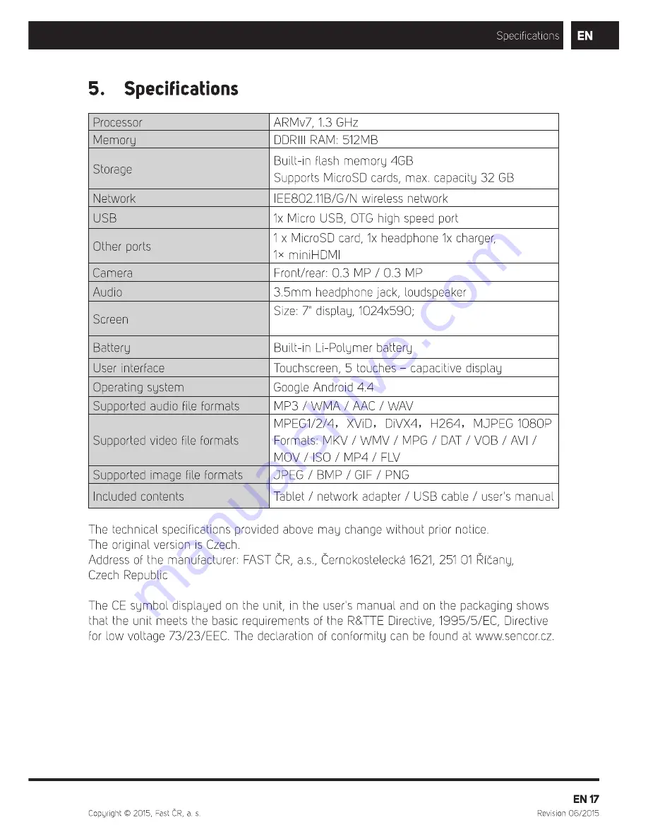 Sencor Element 7D003 User Manual Download Page 19