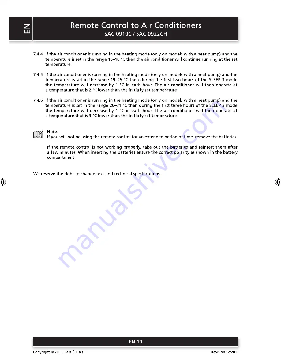 Sencor SAC 0910C User Manual Download Page 30