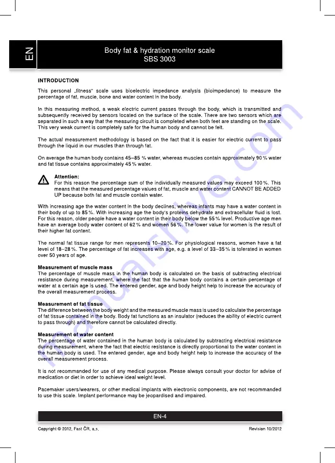 Sencor SBS 3003 Instruction Manual Download Page 4