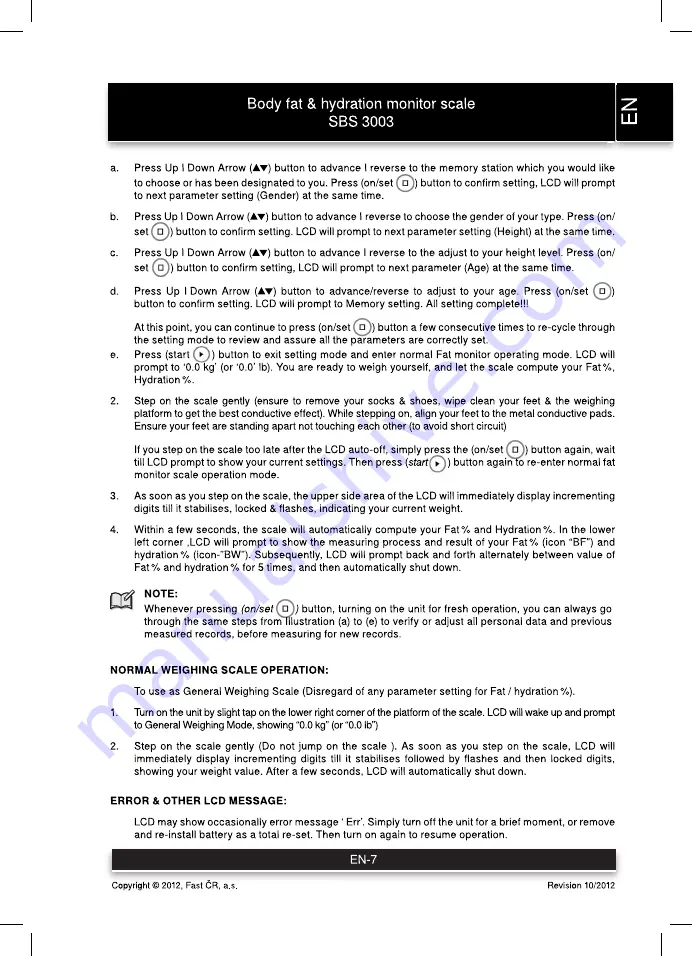 Sencor SBS 3003 Instruction Manual Download Page 7