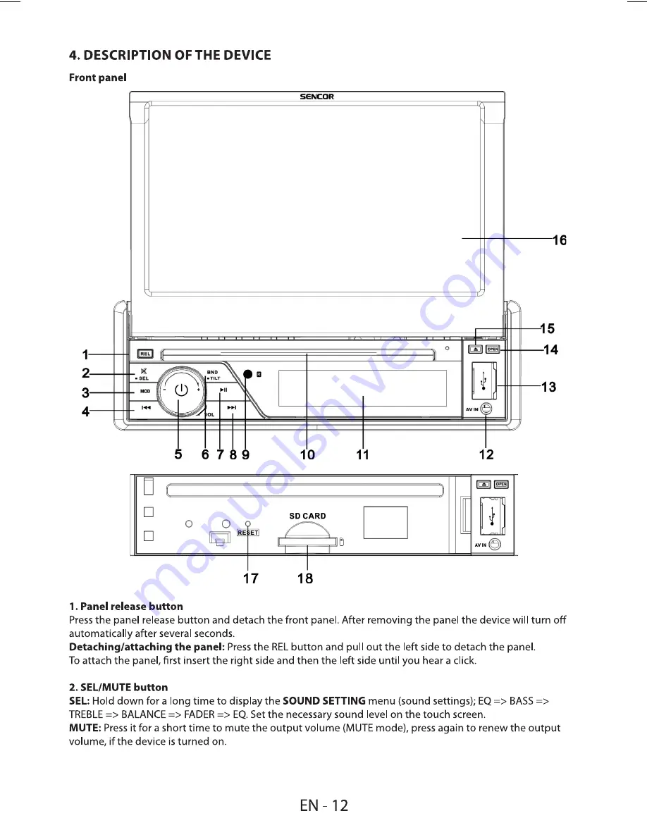 Sencor SCD 9405DR Manual Download Page 14