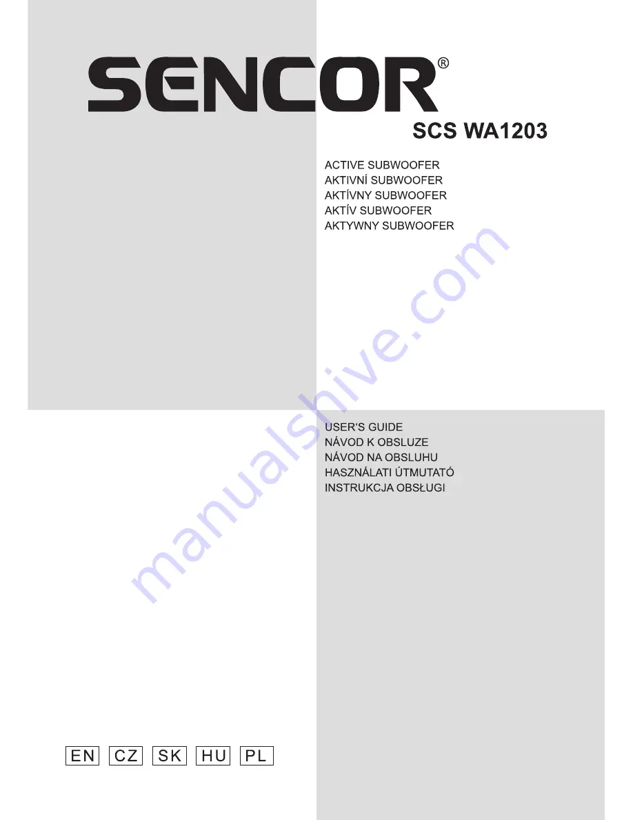 Sencor SCS WA1203 Скачать руководство пользователя страница 1