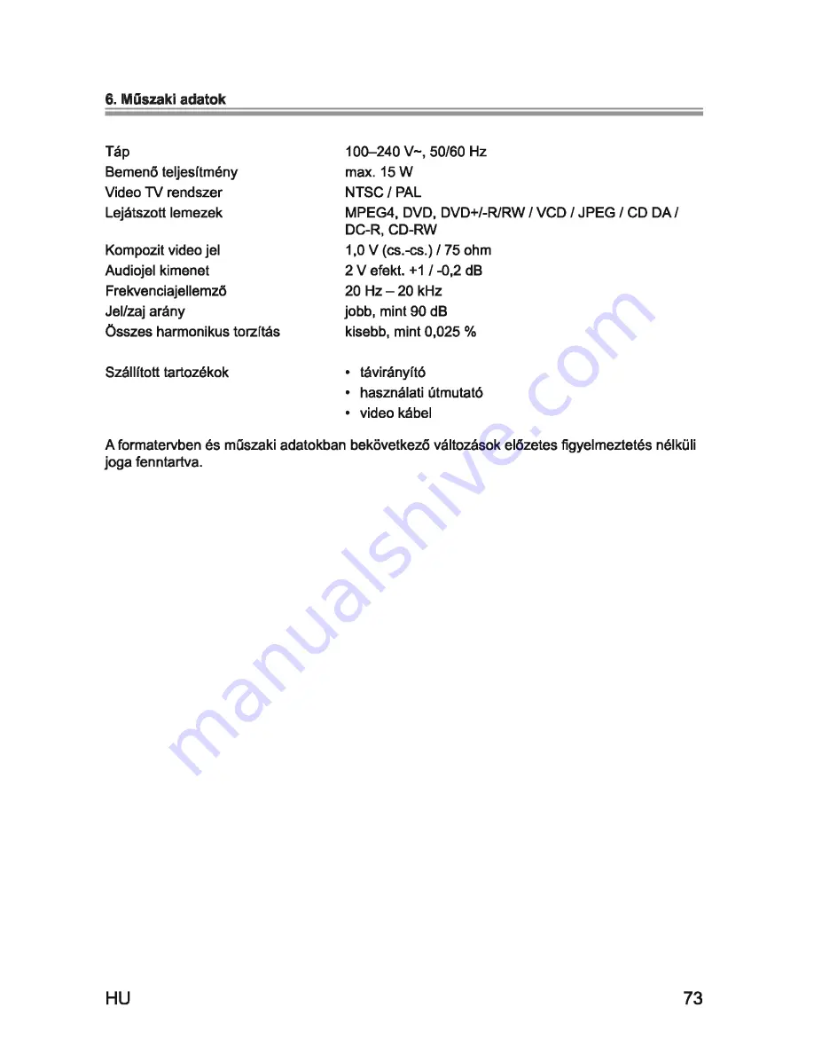 Sencor SDV 7201H User Manual Download Page 19