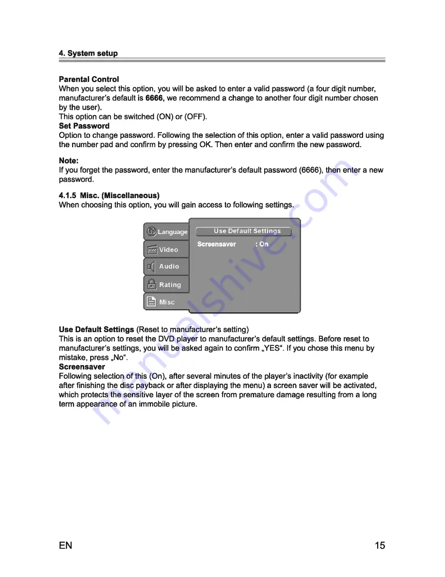 Sencor SDV 7304H User Manual Download Page 15