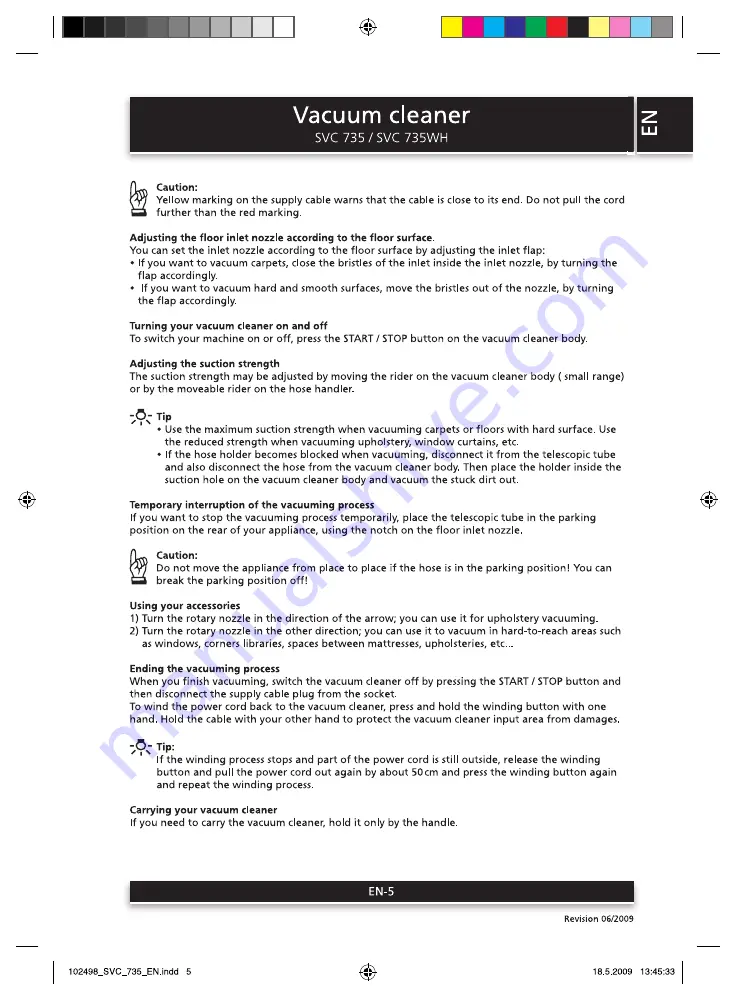 Sencor SVC 735 User Manual Download Page 5