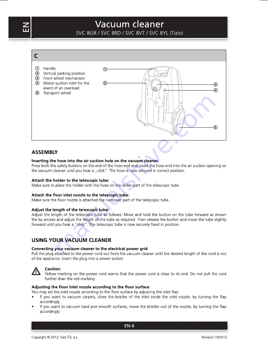 Sencor SVC 8GR User Manual Download Page 6