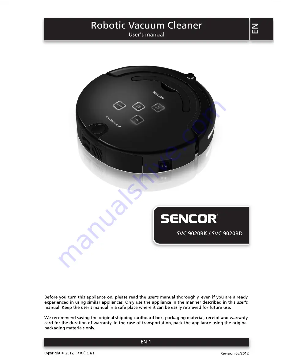 Sencor SVC 9020BK User Manual Download Page 1