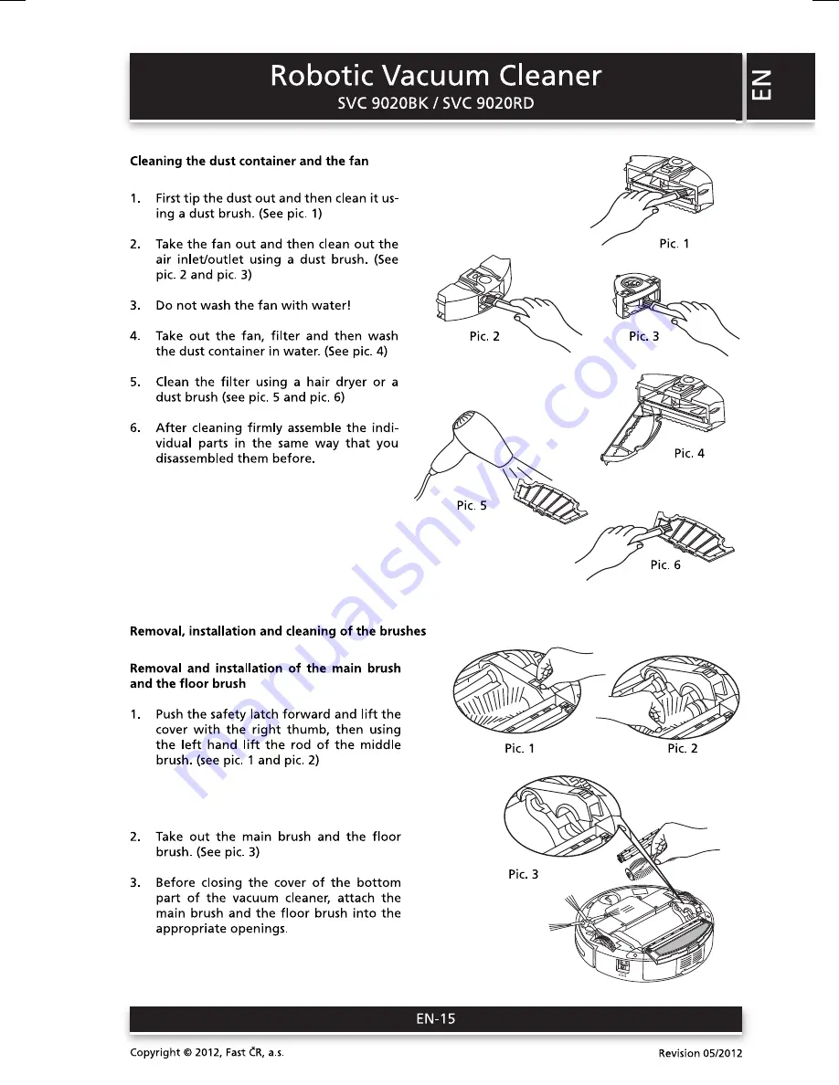 Sencor SVC 9020BK User Manual Download Page 15