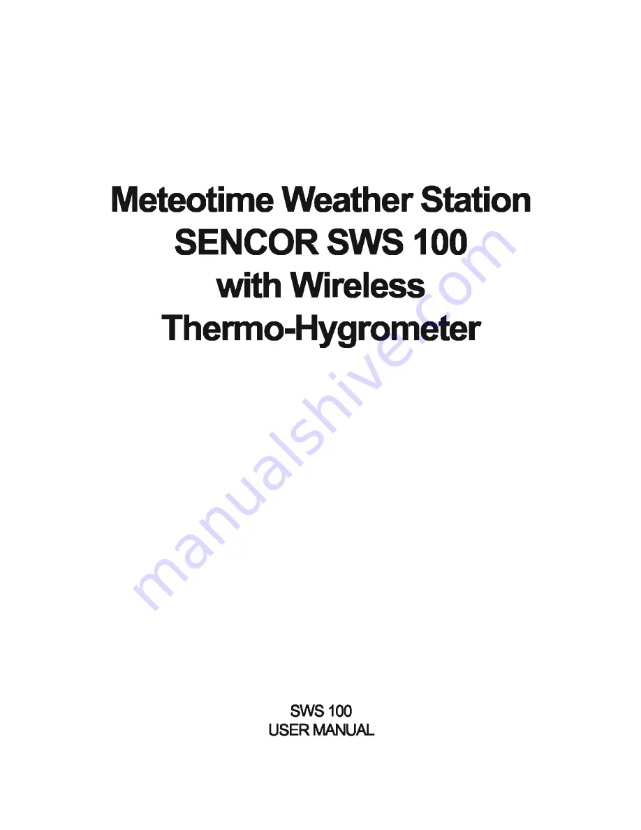 Sencor SWS 100 Скачать руководство пользователя страница 1