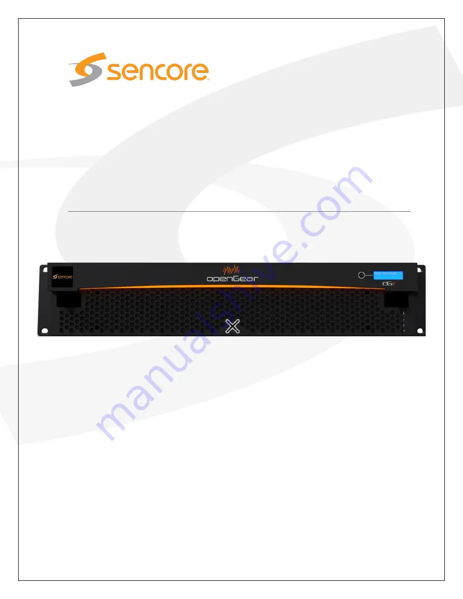 Sencore AG4800X/XS Скачать руководство пользователя страница 1