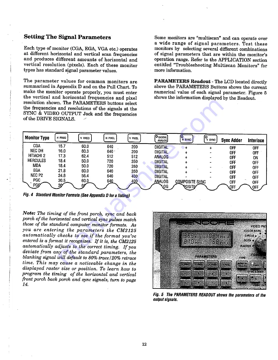 Sencore cm2125 Operation And Application Manual Download Page 13