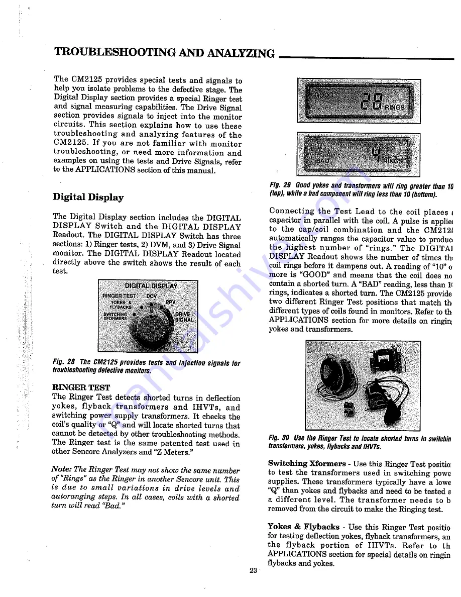 Sencore cm2125 Operation And Application Manual Download Page 24