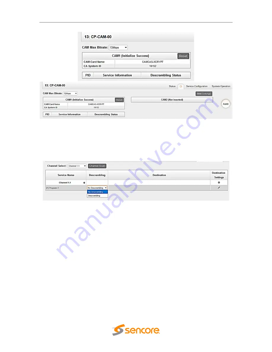 Sencore OmniHub CMP100 User Manual Download Page 84