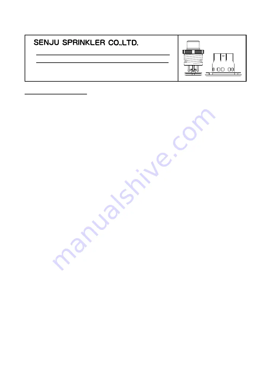 Senju Sprinkler CN-RES Quick Start Manual Download Page 1