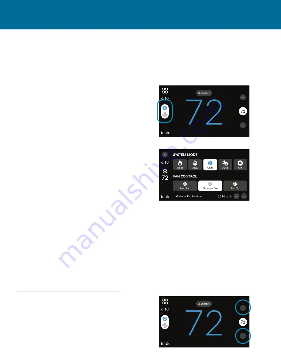 Sensi TOUCH 2 1F96U-42WF Series Manual Operation Download Page 3