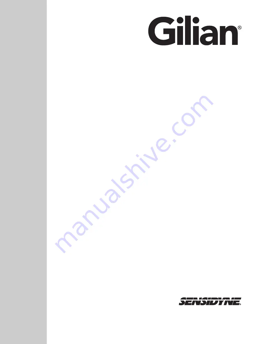 Sensidyne Gilian Quick Start Manual Download Page 1