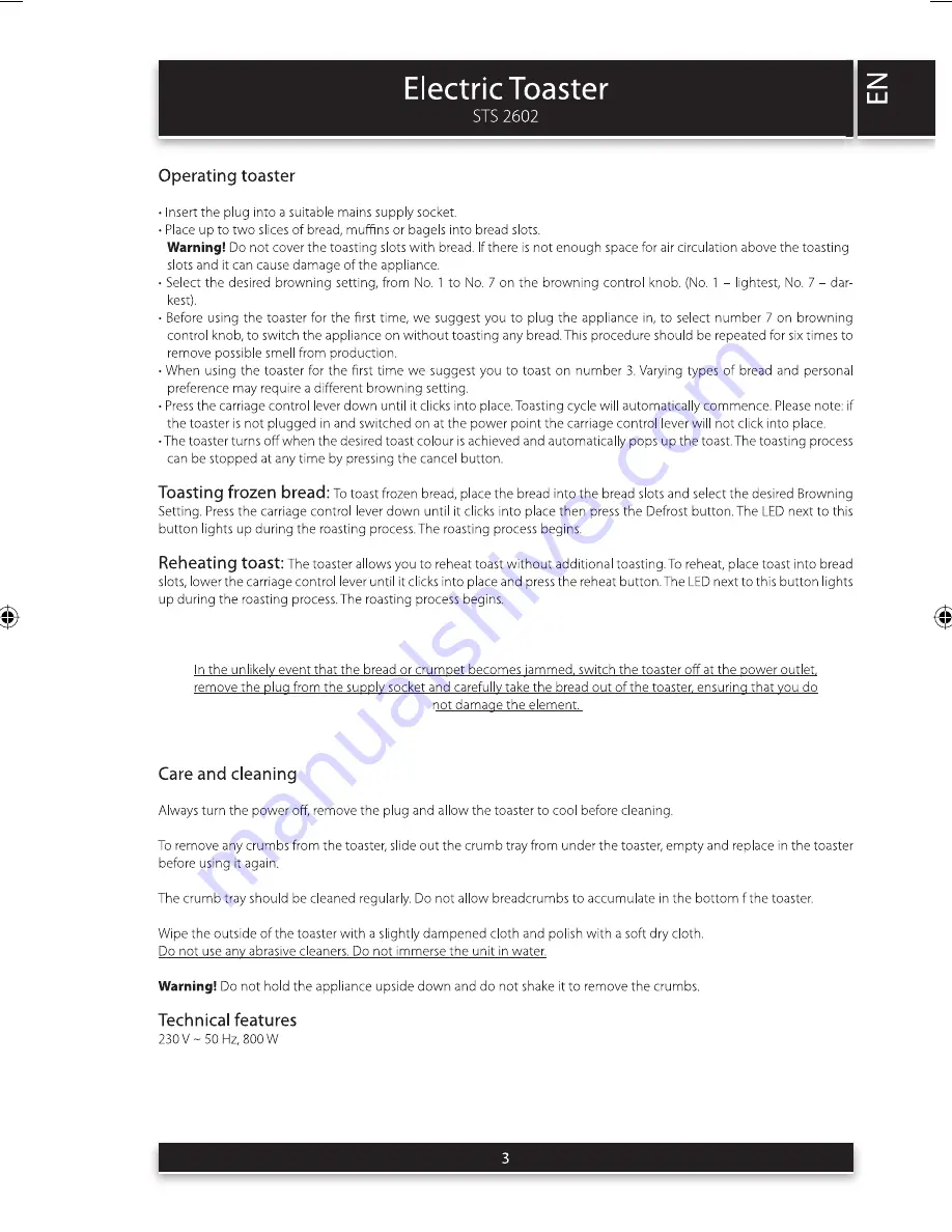 Sensor STS 2602 Instruction Manual Download Page 3