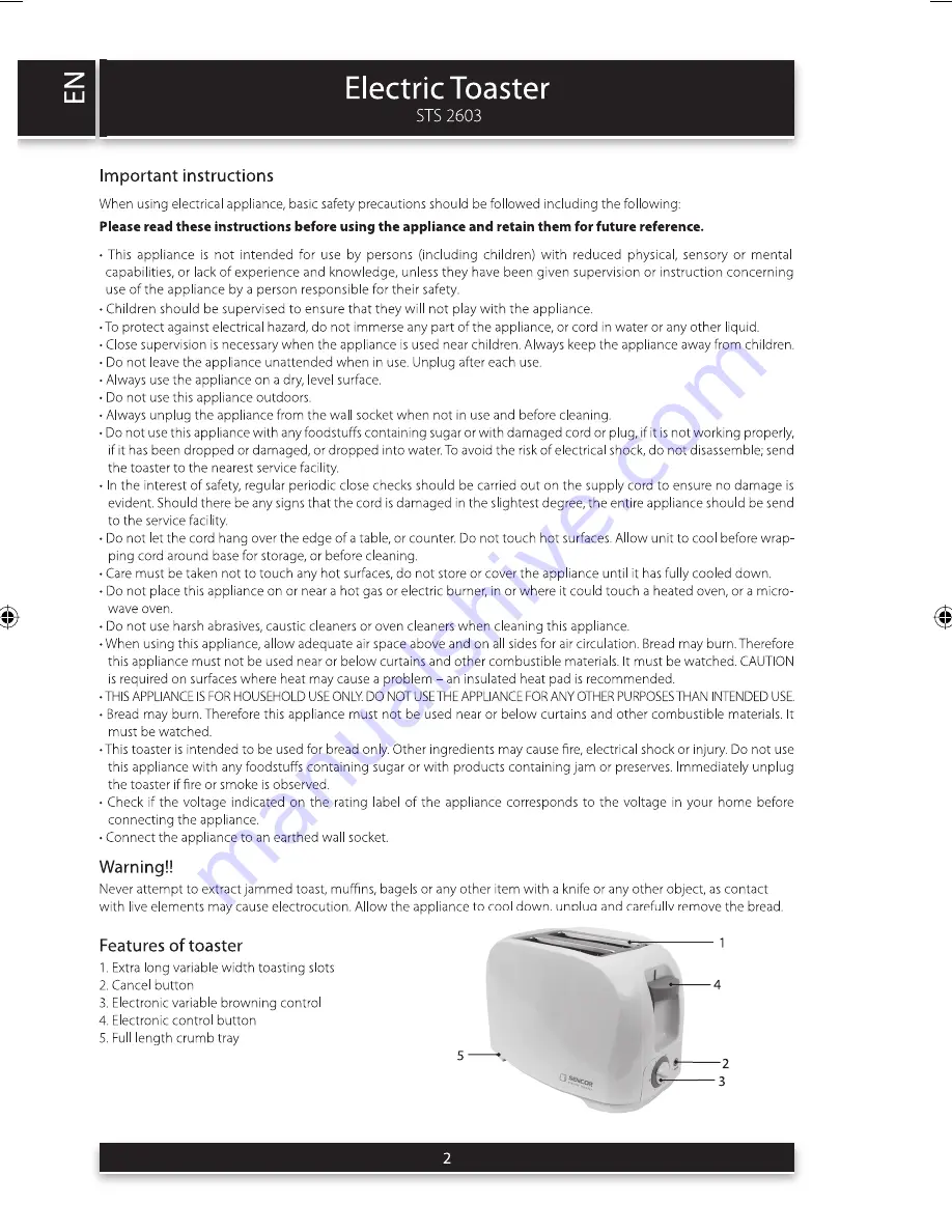 Sensor STS 2603 Скачать руководство пользователя страница 2