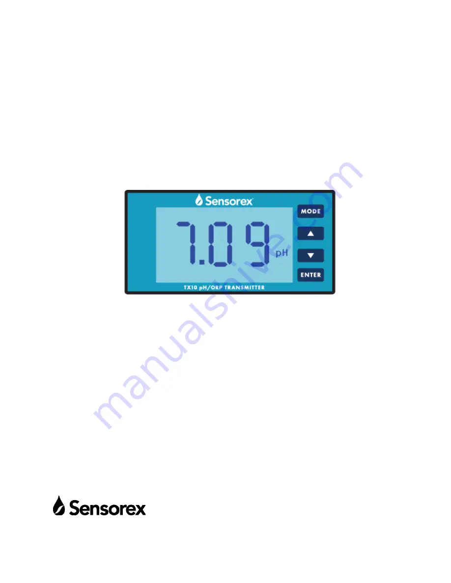 Sensorex TX10 1/8 DIN Operation Manual Download Page 1