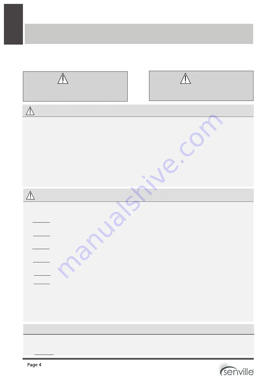 Senville SENA 18HF MOZ Owner'S Manual & Installation Manual Download Page 4