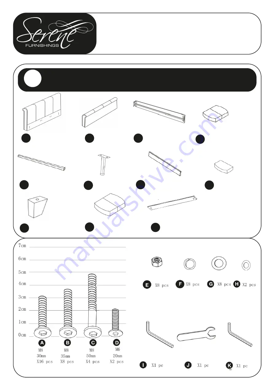 Serene 6FT Hazel Super King Bed Assembly Instructions Manual Download Page 4