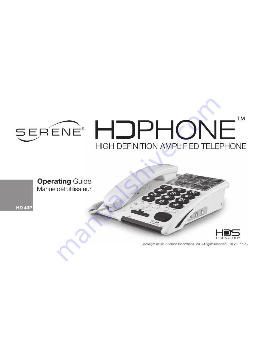 Serene HDPHONE Operating Manual Download Page 1