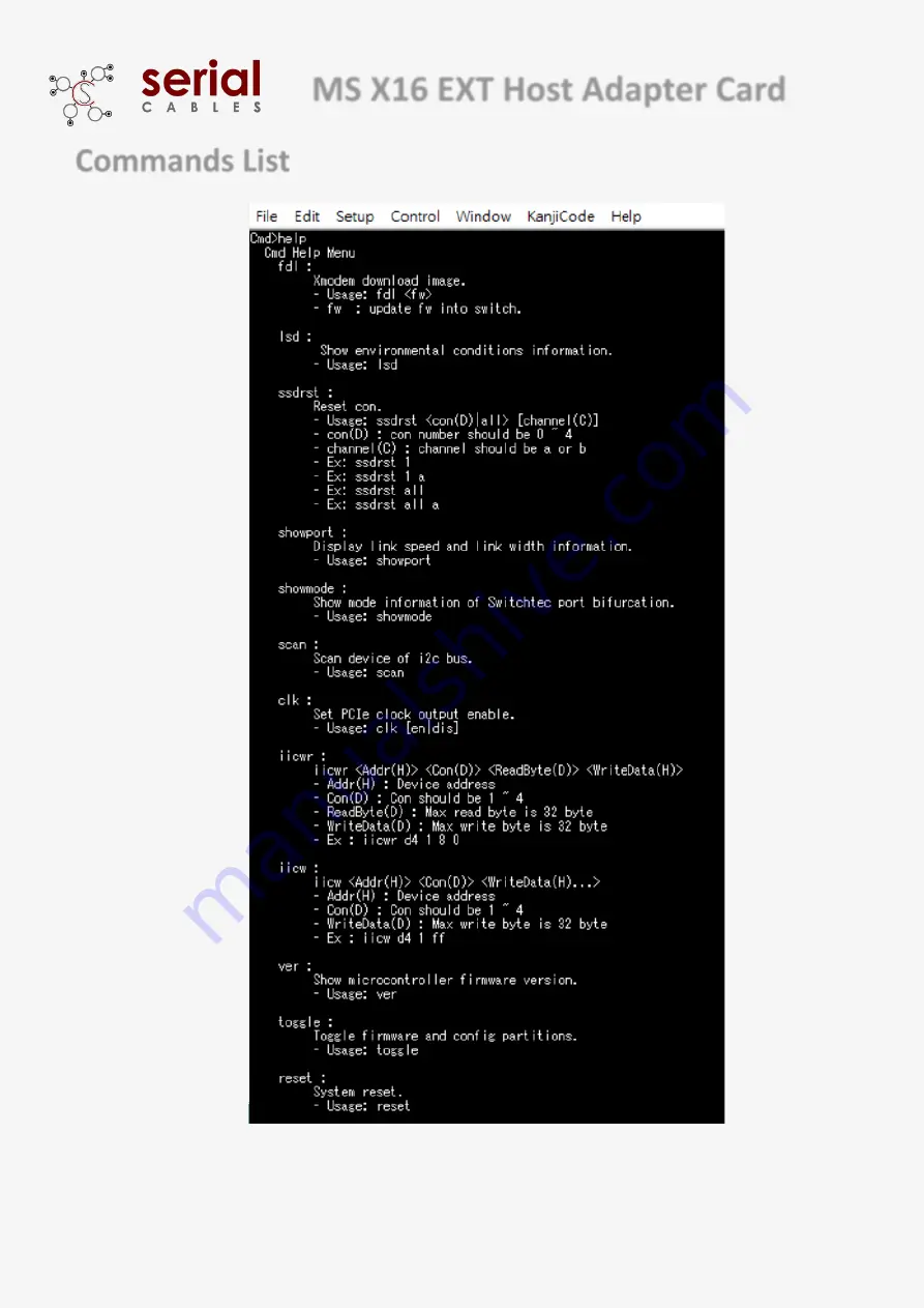 Serial Cables PCI4-AD-x16HE-MG4 User Manual Download Page 11