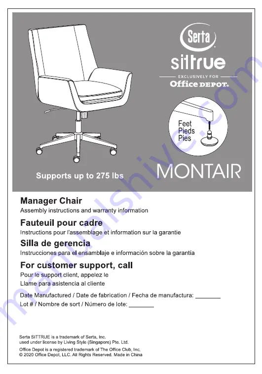 Serta 51417 Assembly Instructions And Warranty Information Download Page 1