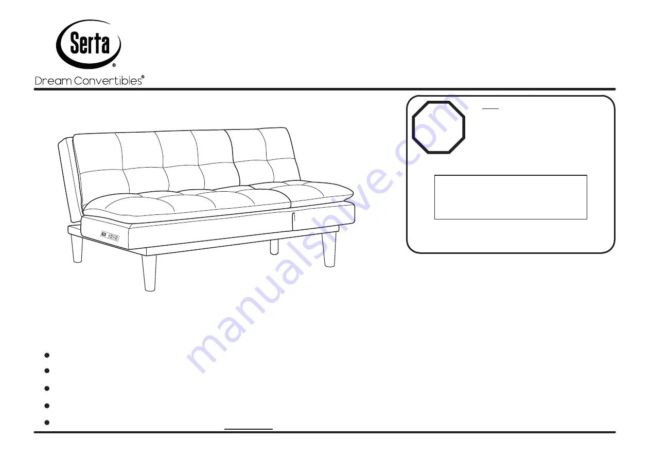 Serta Dream Convertibles MAYCEE SOFA Скачать руководство пользователя страница 1