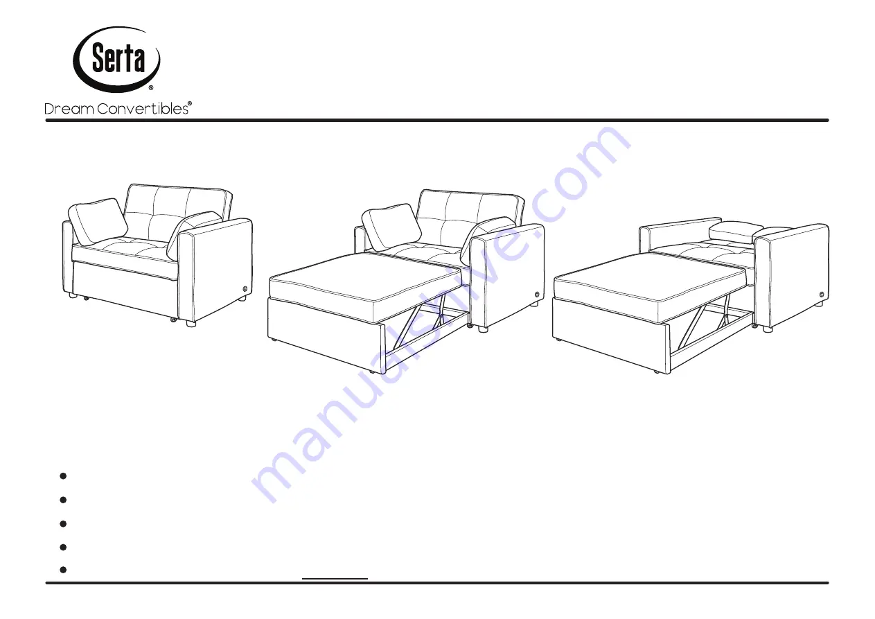 Serta SOFA BED Assembly Instructions Manual Download Page 1