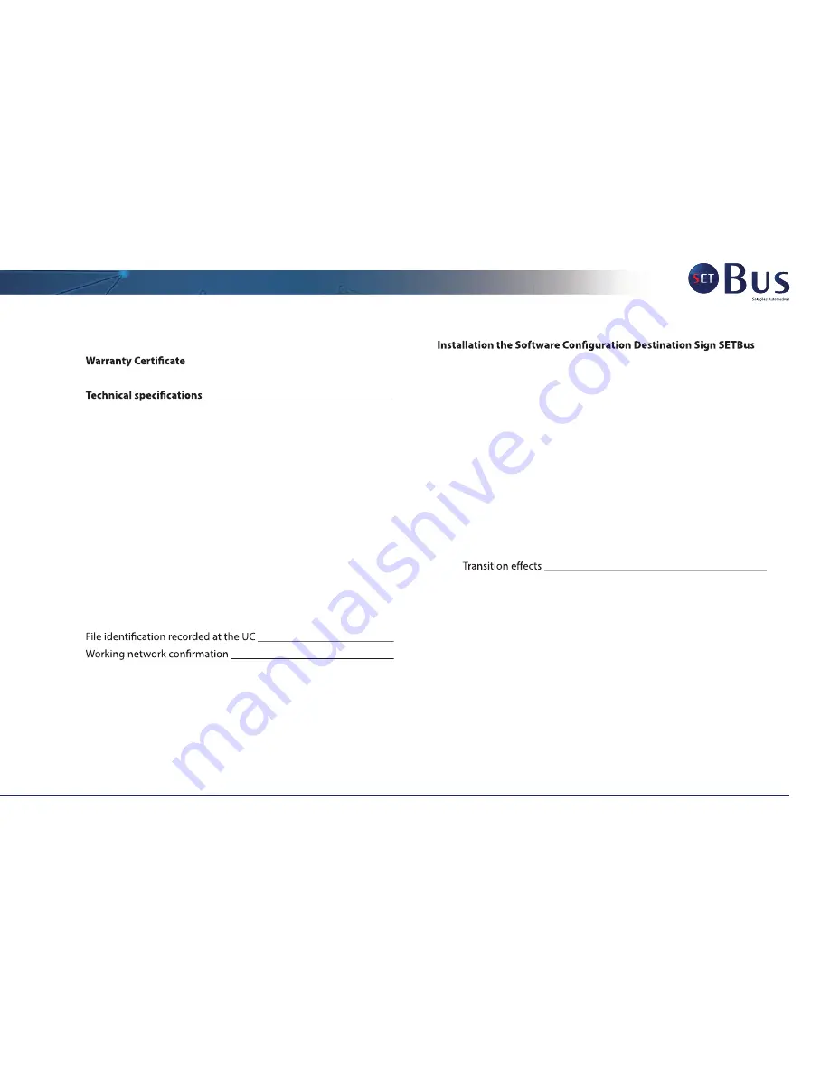 SETBus Electronic Destination Sign Operation And Instruction Manual Download Page 90