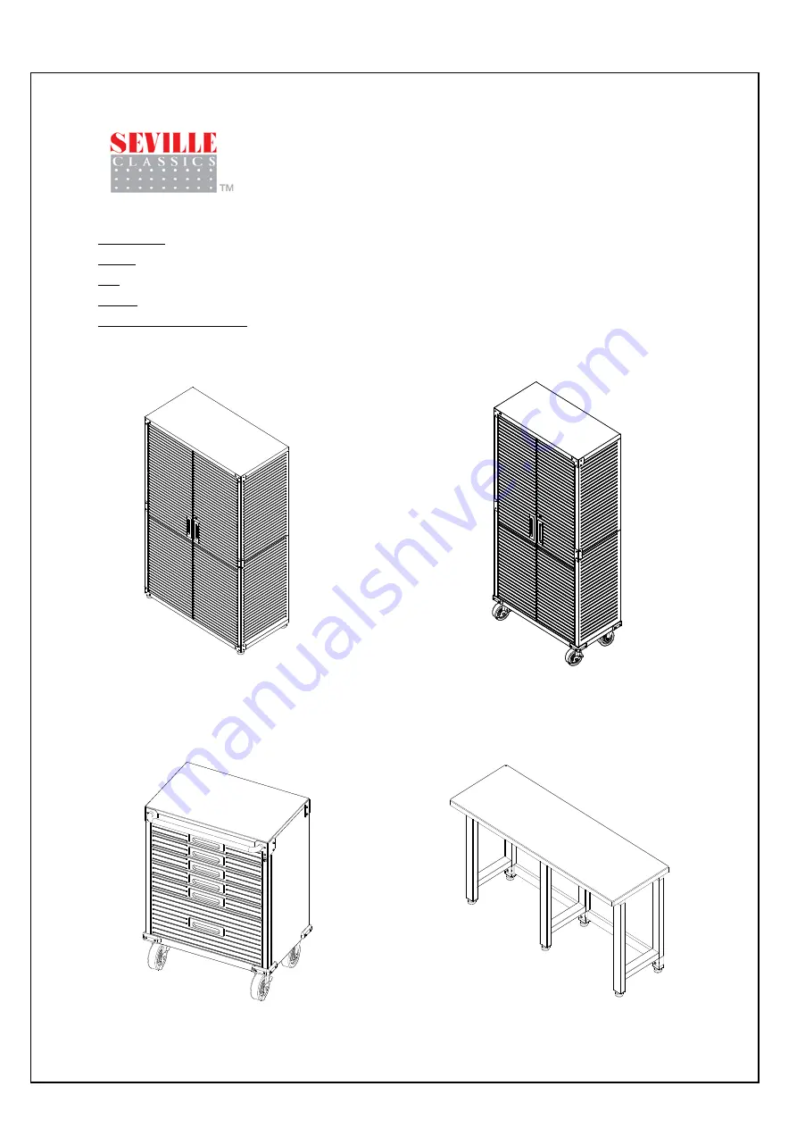 Seville Classics UltraHD 20267 Assembly Instructions Manual Download Page 8