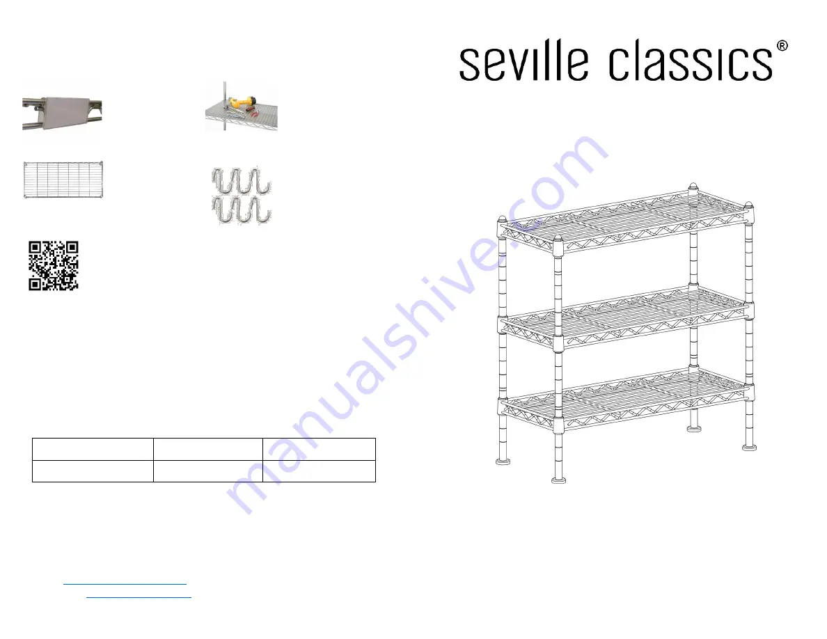 Seville Classics WEB911 Quick Start Manual Download Page 1