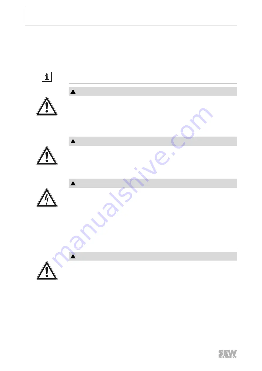 SEW-Eurodrive Movigear Performance MGF**-DFC-C Series Operating Instructions Manual Download Page 30