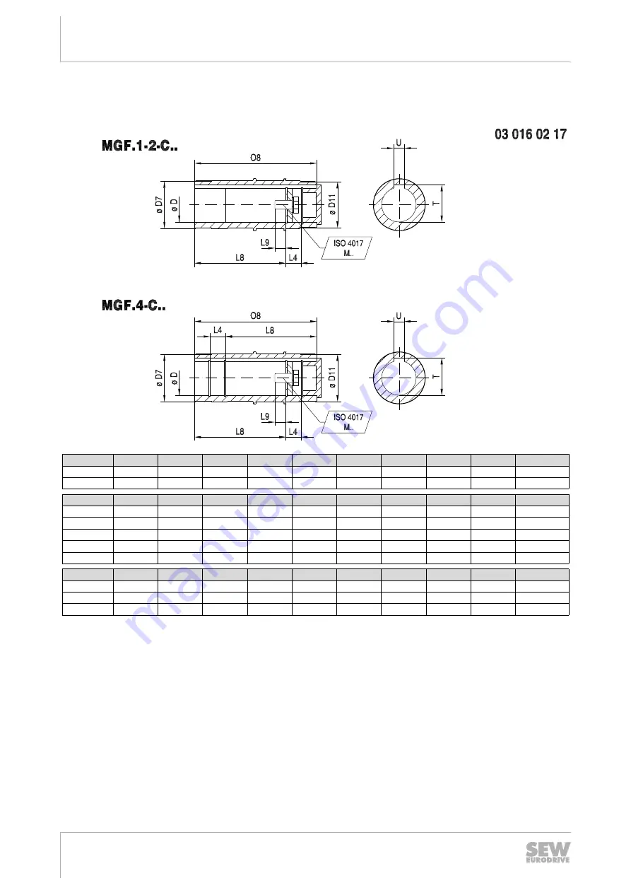 SEW-Eurodrive Movigear Performance MGF**-DFC-C Series Operating Instructions Manual Download Page 364