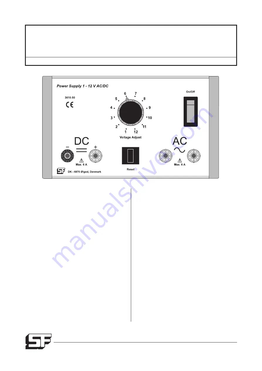 SF 3610.50 Instruction Manual Download Page 1