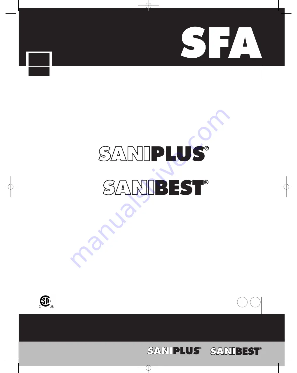 SFA SANIBEST Installation And Maintenance Instructions Manual Download Page 1