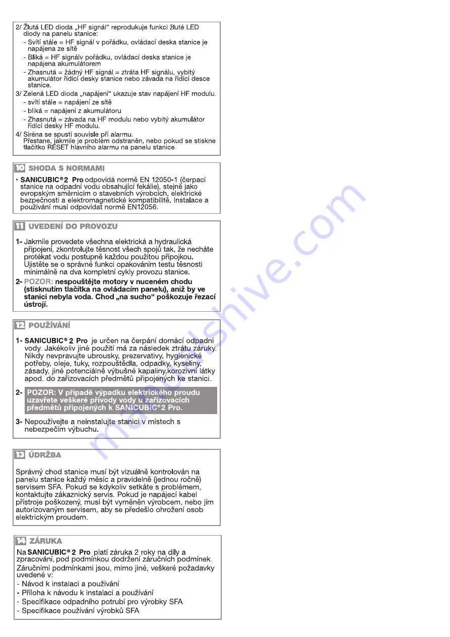 SFA SANICUBIC 2 PRO Installation Instructions Manual Download Page 45